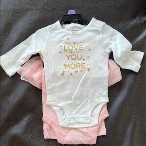 Carter’s Love You More Baby Onesie Set - White and Pink
